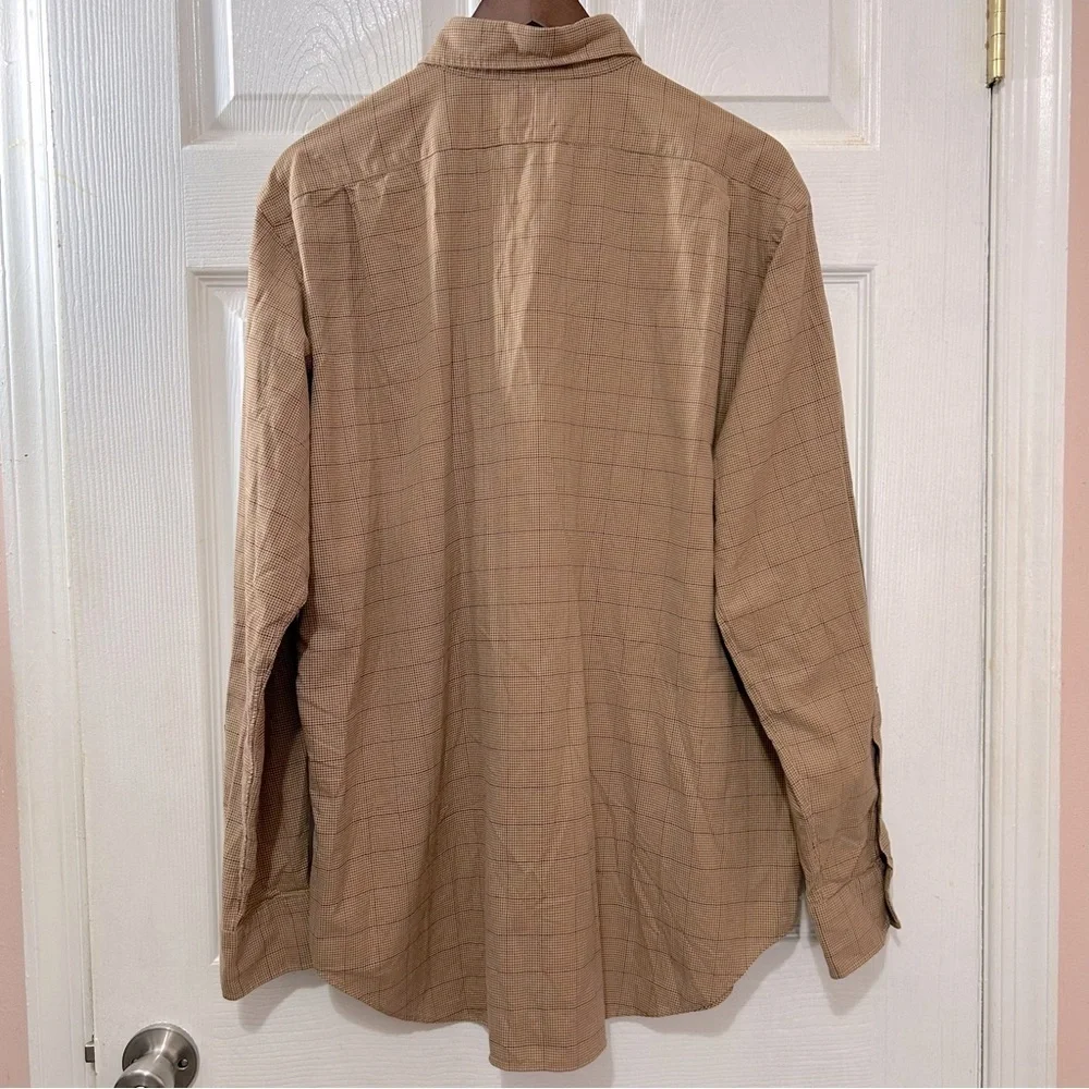 Polo Ralph Lauren Button Down Shirt Men's Long Sleeve Plaid Brown Size XL